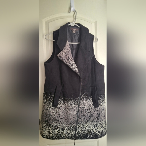 Luii Vest Cardigan Women's Black and Gray Sleeveless Jacket XL Formal Party - Picture 13 of 16